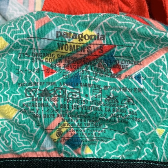 Patagonia W's Kamala Tie Tank Teal Geometric Print Kamala Tie Tank Womens Size S - Picture 3 of 3